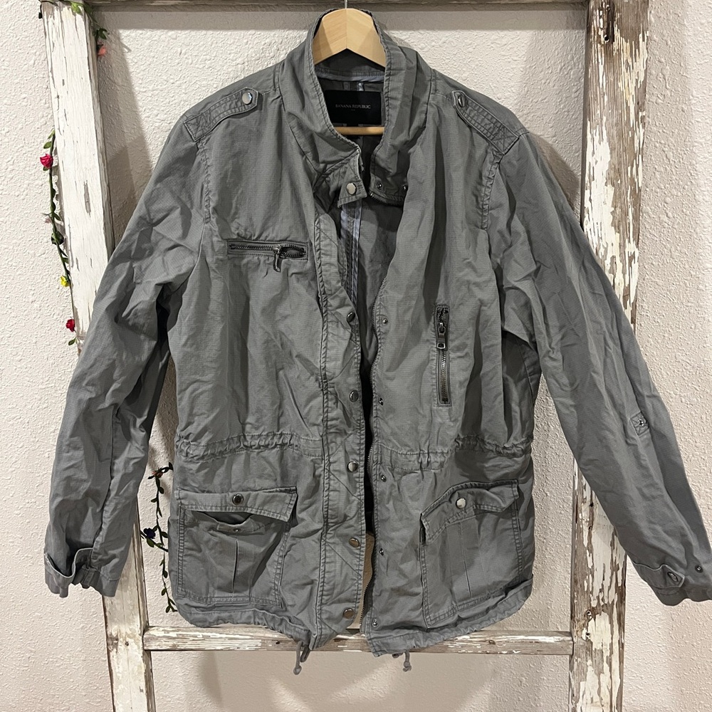 Banana Republic Gray Military Field Jacket